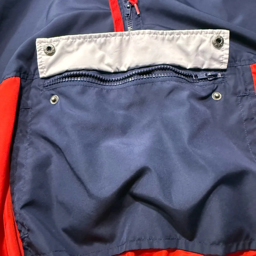 Navy and Red Hooded Cropped Windbreaker - Picture 3 of 5